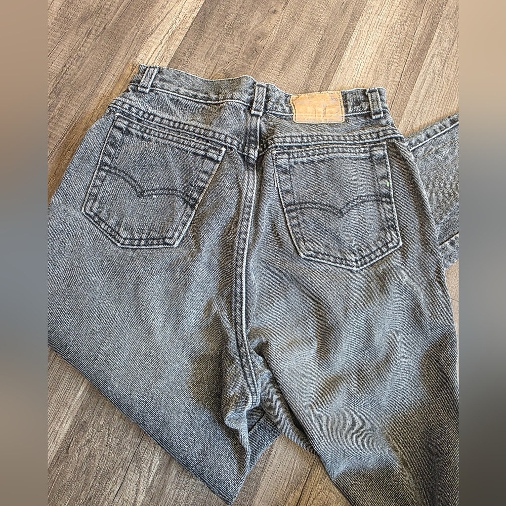 LEVIS VINTAGE 90s 80s Rock Bombshell Mom Jeans Grey Wash 550 Authentic - Picture 12 of 15